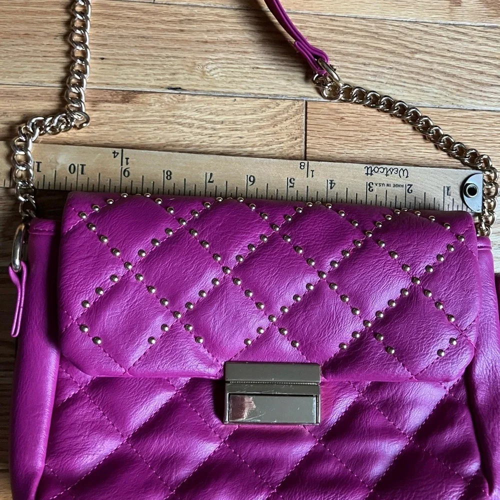 Vintage 2000s‎ Rampage Pink Quilted Studded Crossbody Shoulder Bag